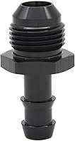 Vista 19 de Negro recto aluminio 4AN macho Flare a 1/4 "(6.3mm) Barb Push Hose Barb Fitting Adapter