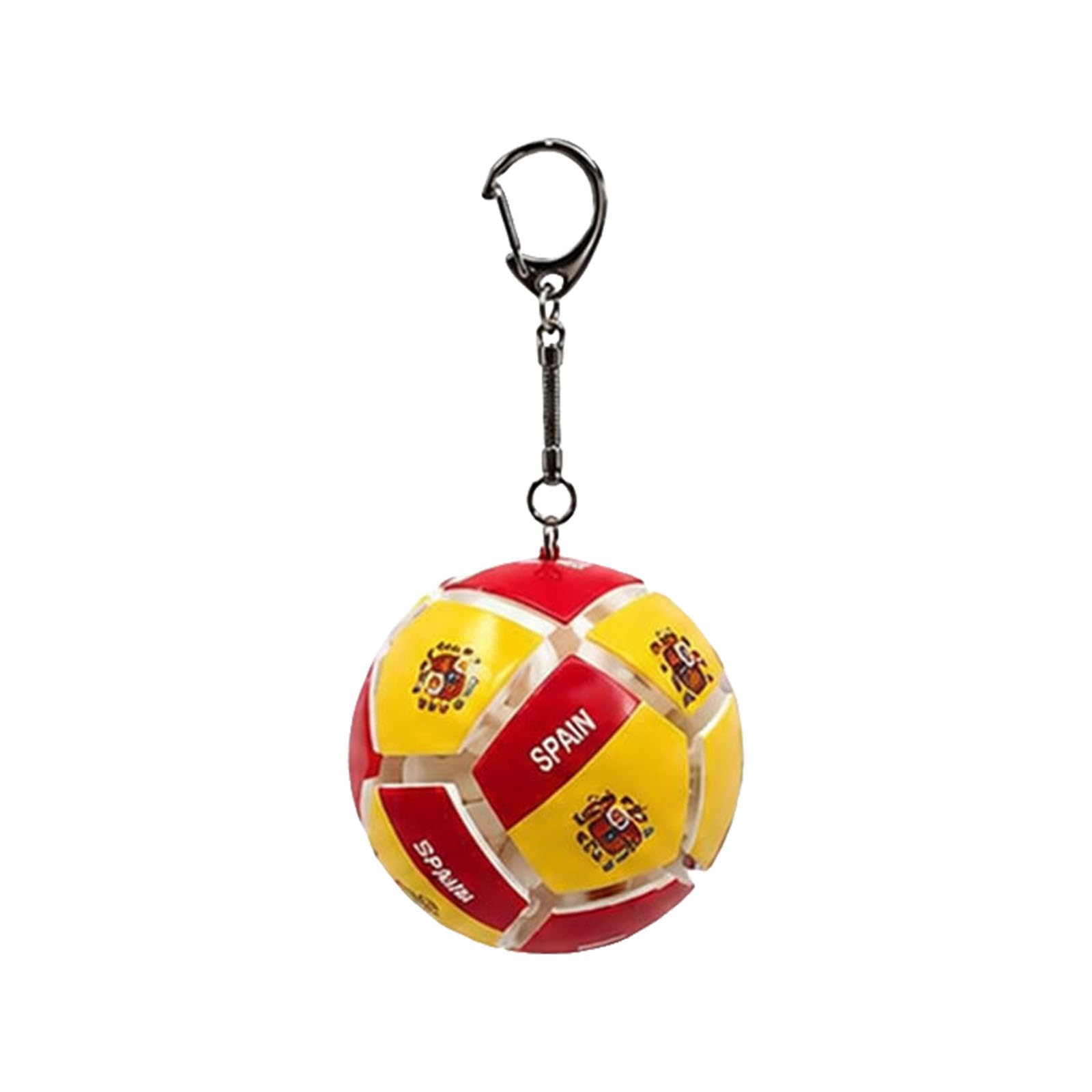 Soccer Ball Keychain with National Flag Design, Stress Relief Squeezable Ball, Portable Bag Charm for Football Fans (Spain)