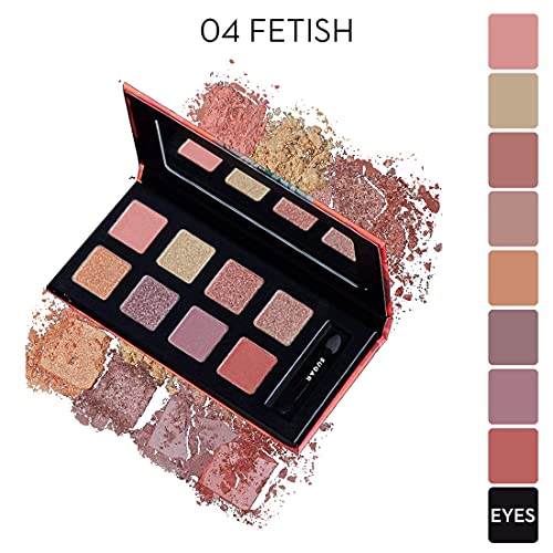 Image of SUGAR Cosmetics Blend The Rules Eyeshadow Palette | Long Lasting, Smudge Proof & Shimmery Finish | 10.4 Gm - 04 Fetish (8 Nudes Shades)