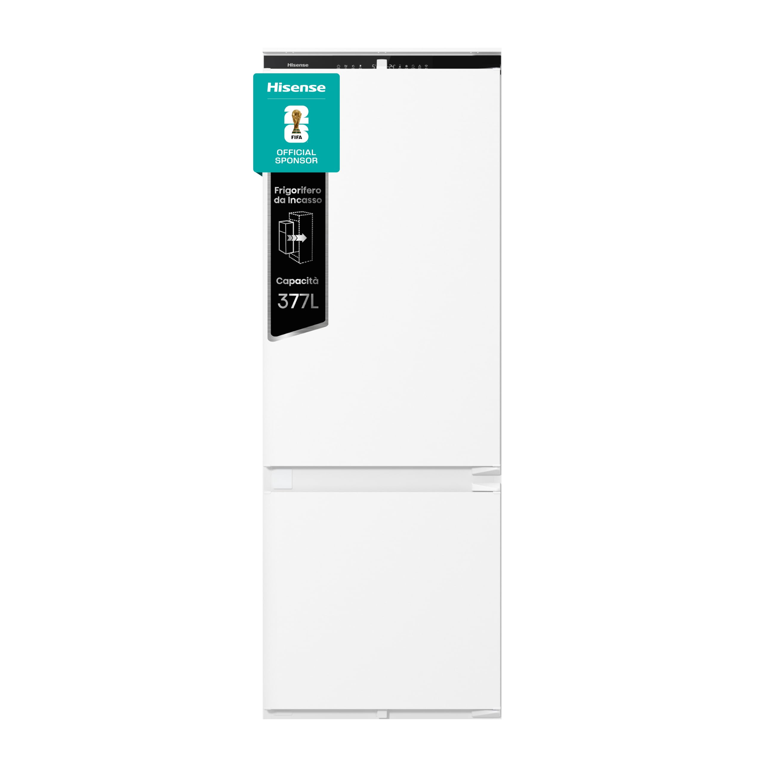 Hisense MBI54370E NUOVO Frigorifero da Incasso Combinato 194 cm 75 cm, 371 L, Total No Frost, Freezer in Basso con Convert Zone, Wi‑Fi, Humidity Control, Classe D