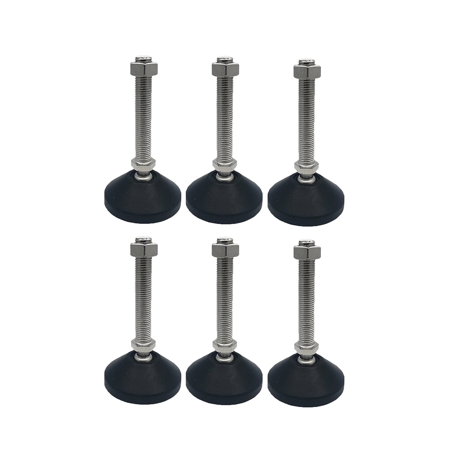 Pies niveladores, nivelador de muebles roscados de 6 piezas, base de 2,4 pulgadas de diámetro, pie nivelador deslizante ajustable, utilizado para banco de trabajo, máquina, pie de soporte para máqui