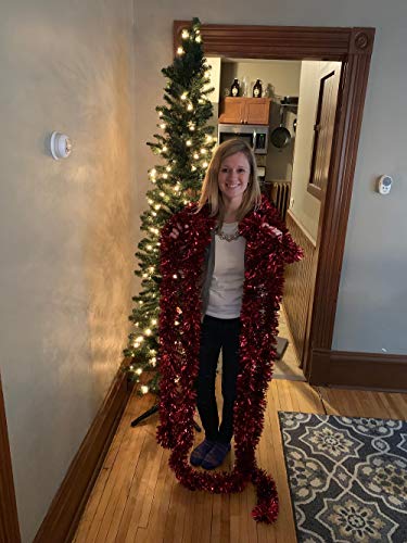 Tcdesignerproducts Red Metallic Twist Garland Indoor & Outdoor Holiday Parade Float Shiny Sparkly Decoration - 4" X 25' Roll #TOP5