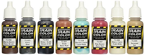 Lot Train Color Vallejo rouge moteur à vapeur de 14 pièces à haute couvrance acrylique