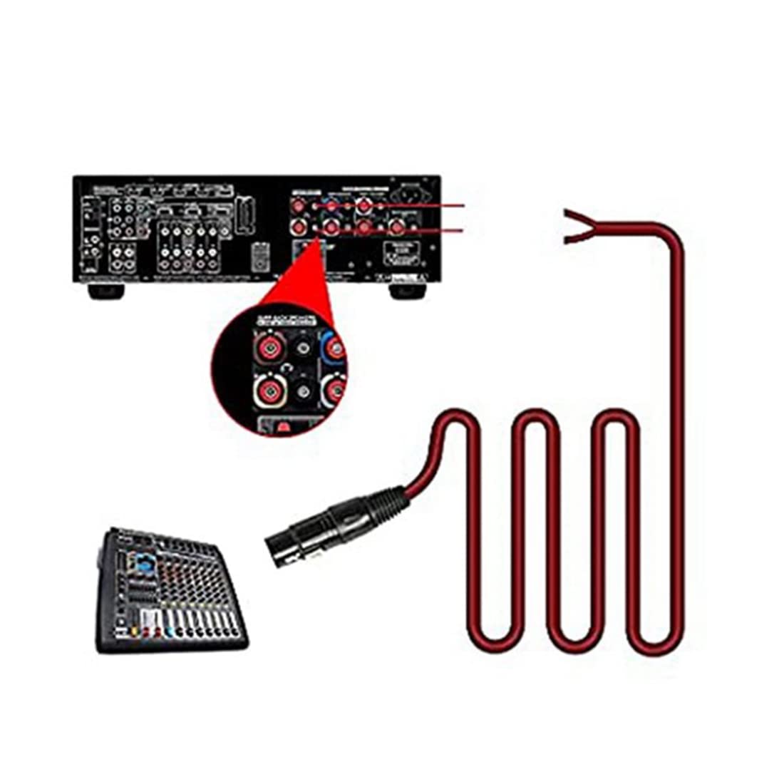 de Haut-Parleur XLR, Câble Nu de Haut-Parleur vers Prise XLR, Connecteur Mâle XLR 3 Broches Plaqué ou Câble Audio de Remplacement ExtréMité Ouverte
