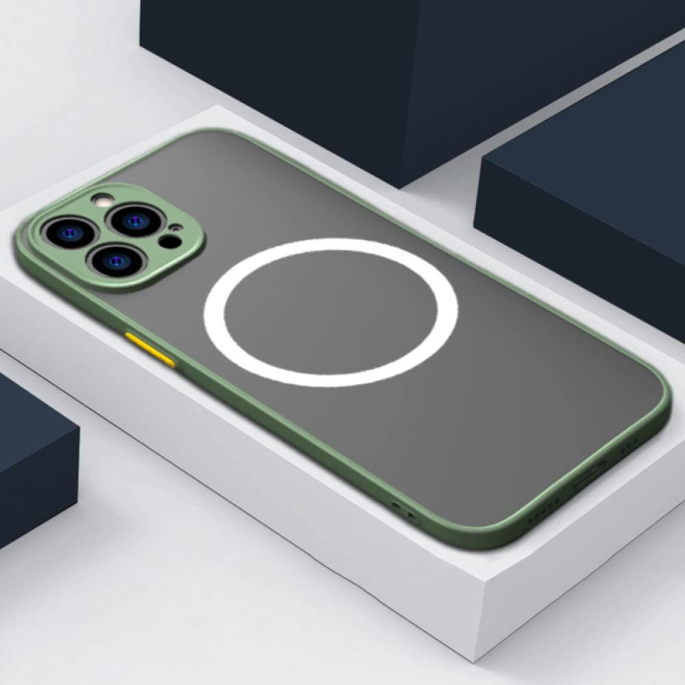Coque luxe iPhone 12 Mini de charge sans fil mate avec support premium vert - 5
