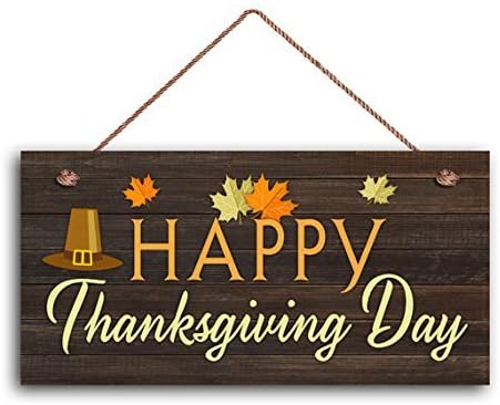 Amazon Com Dominicavwesk Happy Thanksgiving Day Placa De Madera Para Colgar Diseno De Otono Hogar Y Cocina