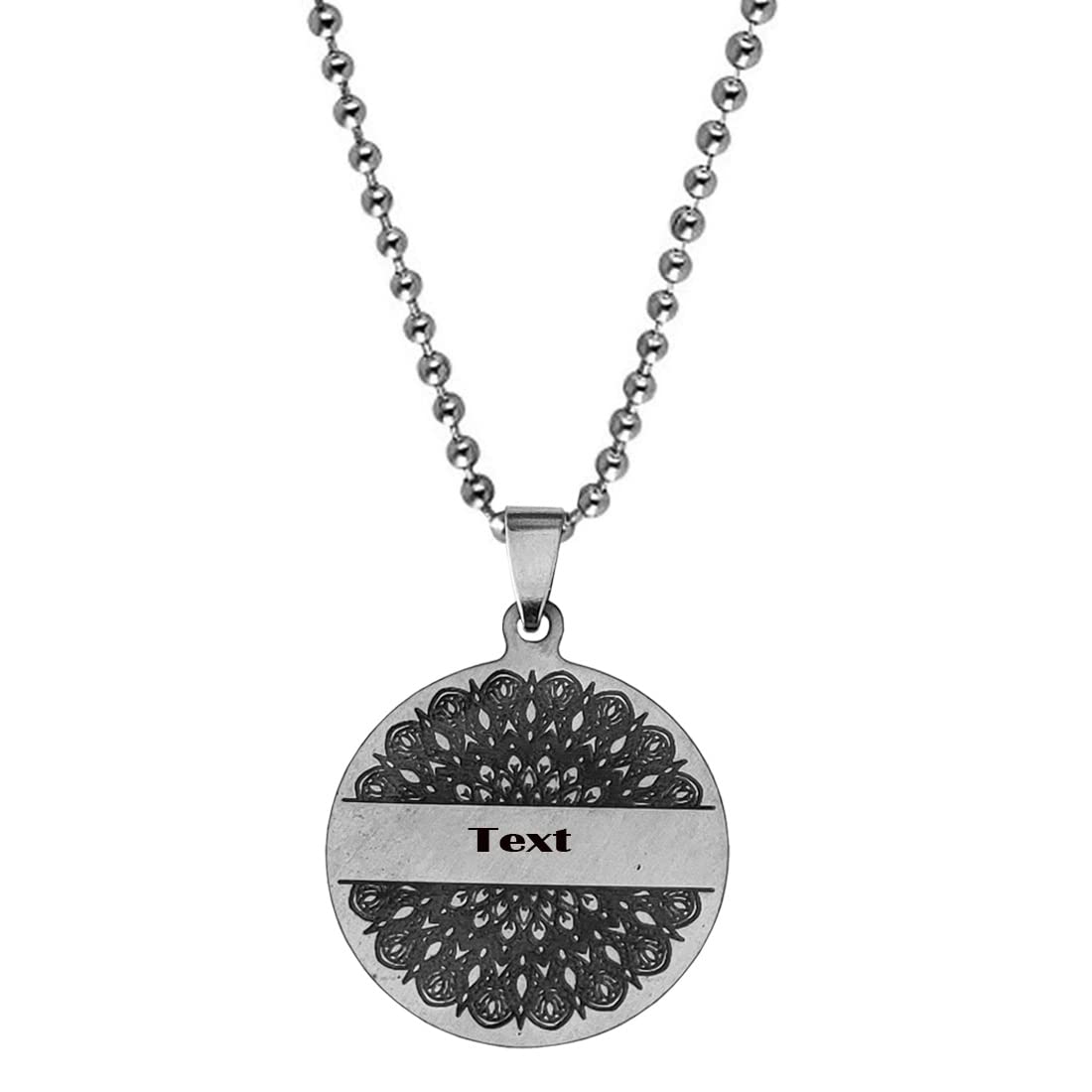 M Men StylePersonalization Customize Name On Om Mandala Black And Silver Stainless Steel Pendant Necklace Chain For Men And women LSPn22080