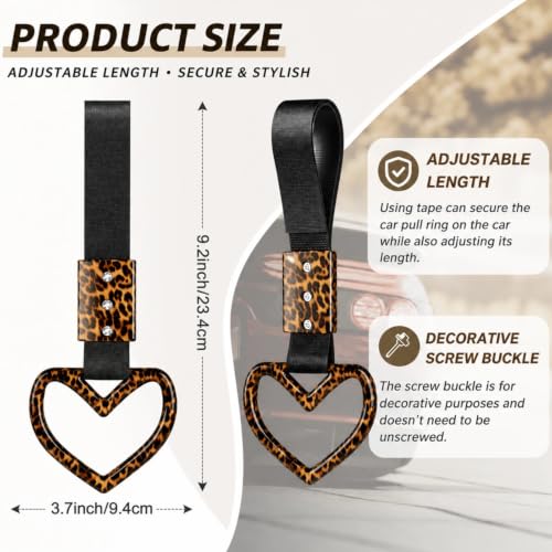 Image of Fabbay Leopard Heart Car Handle Strap Drift Charm Car Accessories for Women