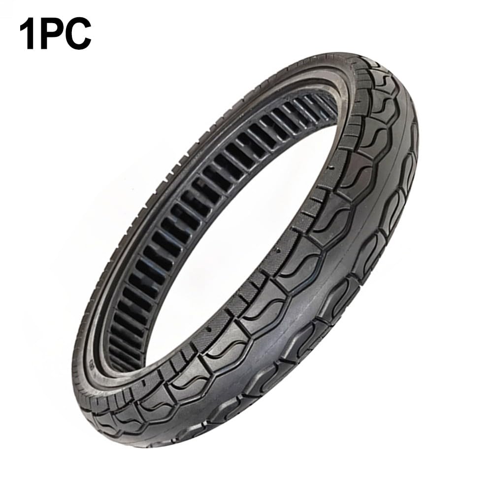 Neumáticos macizos de 16 x 2,50 pulgadas para coche eléctrico, neumáticos de goma maciza a prueba de pinchazos con perfil fuerte, resistente al desgaste y duradero, color negro