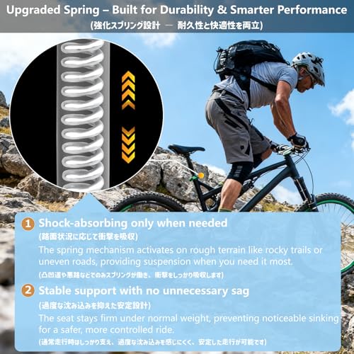 Azarxis Bike Suspension Seat Post, Shock Absorber Damper Bicycle Seatpost 25.4 27.2 28.6 30.4 30.9 31.6mm 350mm Seat Tube for Mountain Bike Road Bike MTB BMX (25.4 x 350mm)