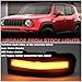 KEEGTBOX Smoked Lens Sequential Amber LED Side Mirror Marker Lights Compatible with Jeep Renegade SUV 2015-2022 Towing Mirror Turn Signal Indicator Lamp Assembly (Rear Side mirror light)