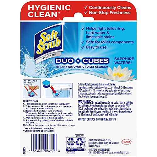 Soft Scrub In-Tank Toilet Cleaner Duo-Cubes, Sapphire Waters #TOP1