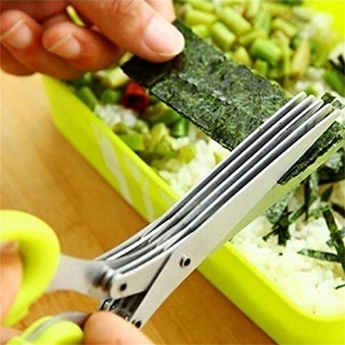Vljsfkh Glorihoby Kitchen Scissors, Glorihoby Herb Scissors, 5 Blade Kitchen Salad Scissors, Herb Scissors With 5 Blades And Cover, Multifunctional Muti Layers Stainless Steel Vegetable Cutting Tool #TOP3