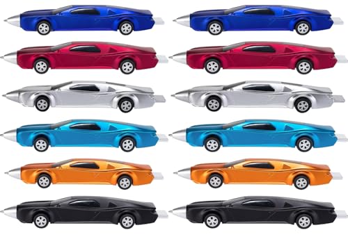 LSFCHYBY Lot de 12 stylos à bille de voiture de sport, stylos amusants pour enfants, stylos mignons, stylos cool pour enfants, fournitures scolaires, stylos de voiture de course, cadeaux pour enfants