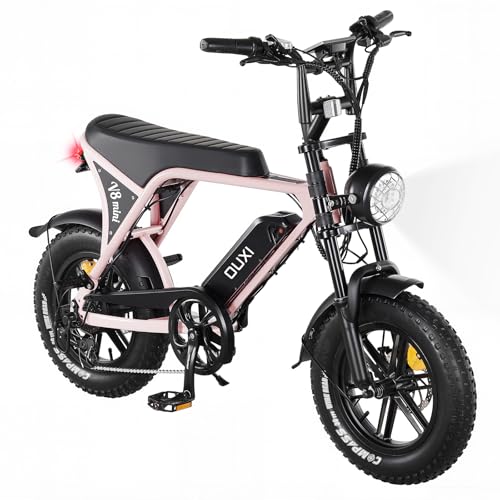 OUXI Electric Bike for Adults, 16" Fat Tire Ebike with 36V 10.4Ah Removable Battery, Moped Style EBike Up to 20MPH, 500W Upgrade Powerful Motor, Ebike for Leisure Riding & Commuting