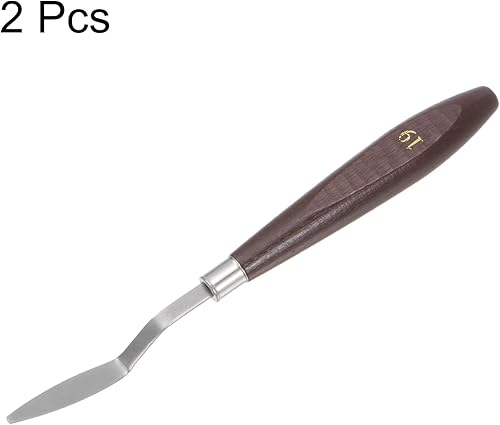 Miniatura 3 de HARFINGTON 2 cuchillos de paleta No.19 de 0.335 in de ancho de acero inoxidable pequeña espátula puntiaguda cuchillo de paleta de pintura con mango