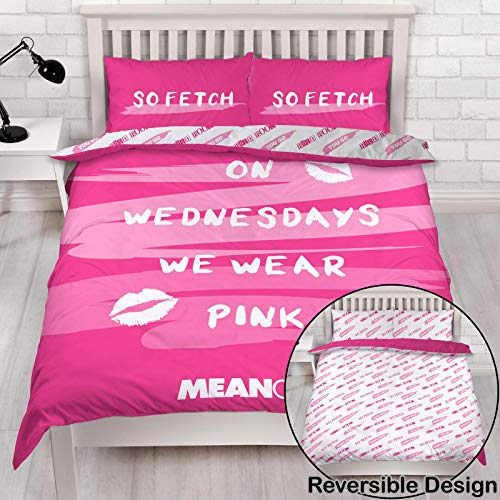 Character World Mean Girls Pink Uk Double/Us Full Duvet Cover And Pillowcase Set #TOP2