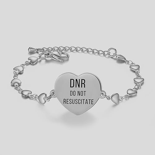 Miniatura 8 de LinnaLove Medical Alert Bracelet for Women Adjustable Stainless steel Heart Charm Medical jewelry