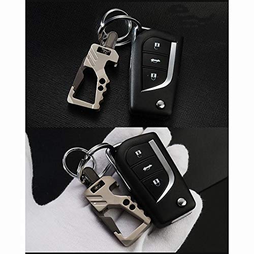 Image of Techpro Stainless Steel Keychain Heavy Duty Car Key Chain For Men And Women, Black