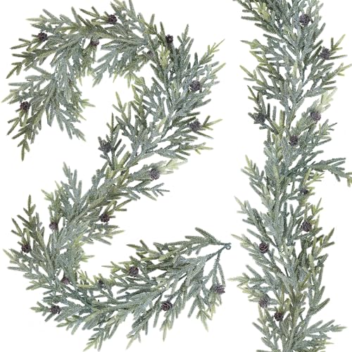 Winlyn 2 Pack Frosted Artificial Christmas Pine...
