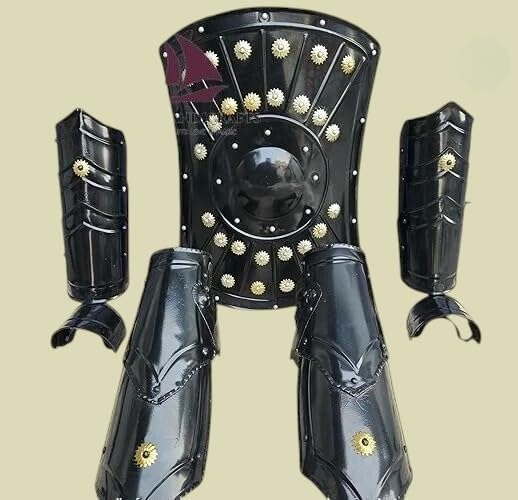 Black Heater Shield Medieval Black Shield/Hand Arm Guard Armor/Leg Armor.