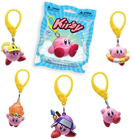 Just Toys LLC Kirby Backpack Hanger - Series 2, Pink, Plastic, Polished, Officially Licensed Kirby Design, Backpack Clip