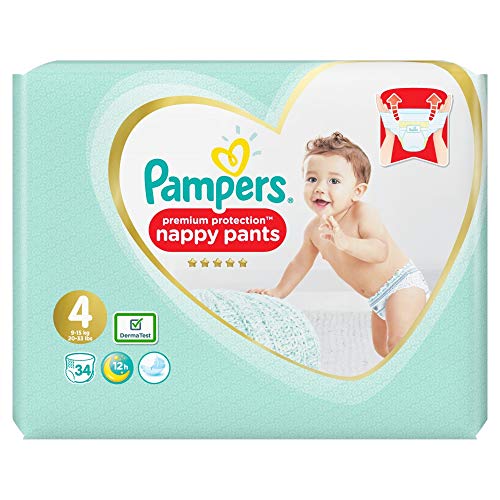 Pampers Pampers Premium Protection Nappy Pants Size 4 Essential Pack, 34 pk