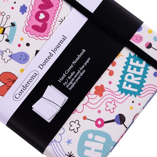 Journal à pois A5 carnet de notes pointillé papier 160g/m² couverture rigide - 2