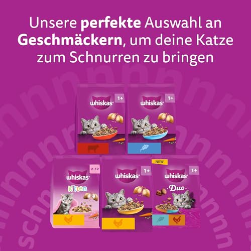 WHISKAS Trockenfutter für ausgewachsene Katzen 7kg mit Huhn