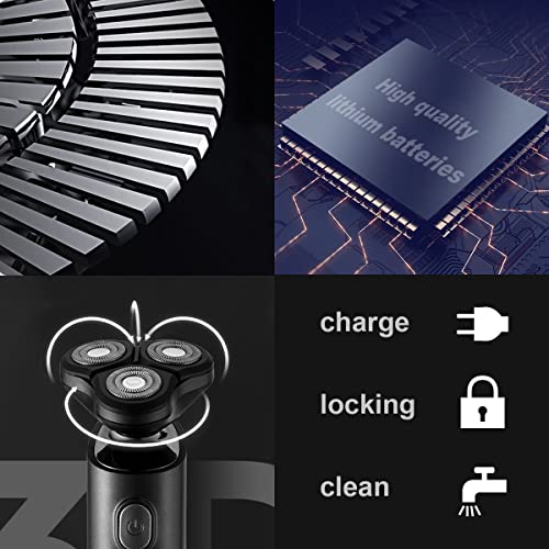 Electric Razor For Men, Electric Face Shavers Waterproof Men's Rotary Shaving Mens Beard Razors Cordless Usb Rechargeable For Wet Dry Travel Shaver, Gift For Dad Husband #TOP4