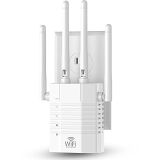WiFi Extender Signal Booster,WiFi Extender Supports 105 Devices, 1.2Gbps Home Signal Booster,Dual Band 5GHz/2.4GHz, WiFi Booster Up to 12880 Sq.ft, EasyMesh Compatible, One Ethernet Port - Amazon product rated Grade A