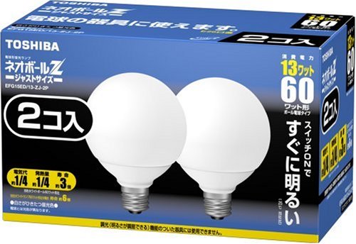 Amazon | 東芝 ネオボールZ 電球形蛍光ランプ ボール電球60ワット