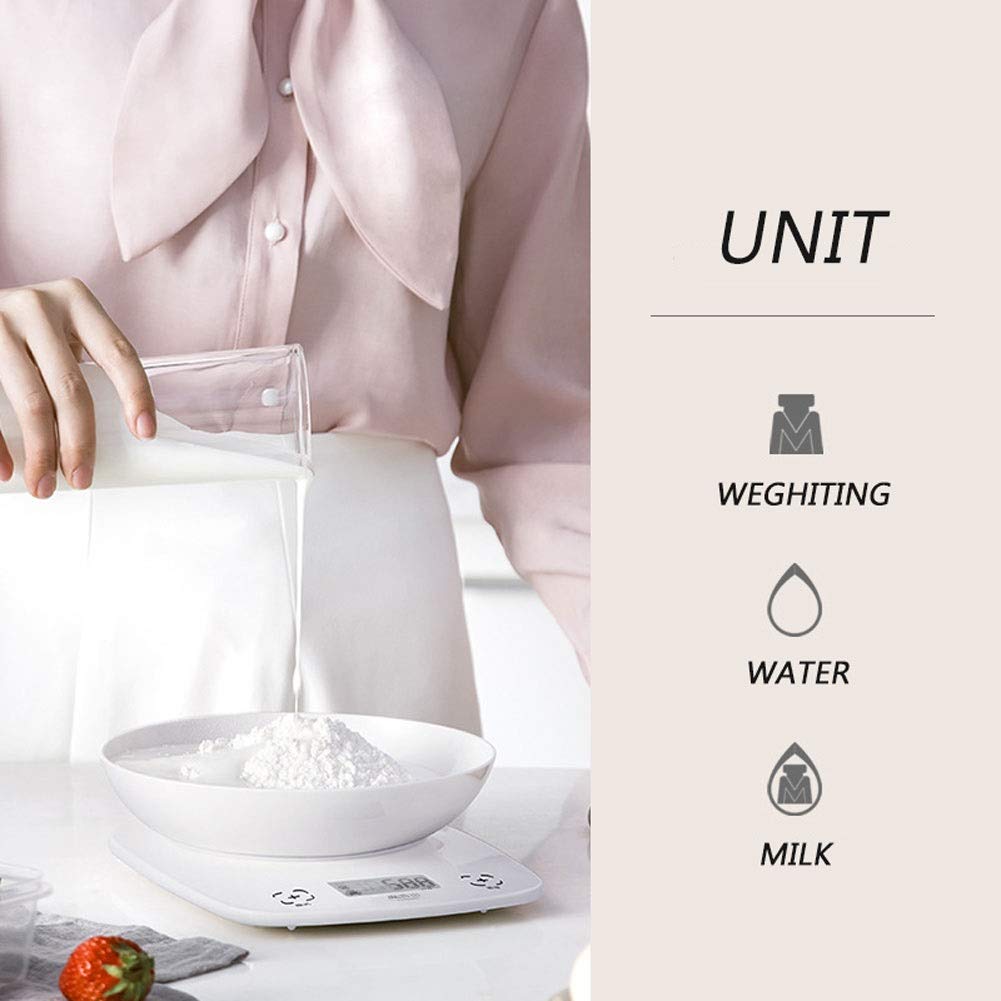 Báscula Digital De Cocina, Báscula De Precisión para Repostería Doméstica, Báscula Electrónica Comercial para Pesar Alimentos con Cero, Tara Y Retroiluminación