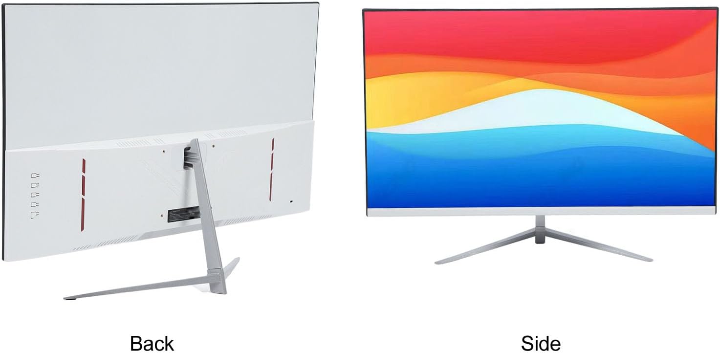 Zunate 27 Inch FHD Monitor, 1080P Display 75Hz, Frameless Desktop Computer Monitor with HDMI VGA, 100 x 100mm VESA Mountable, 5ms Response Time (US Plug)