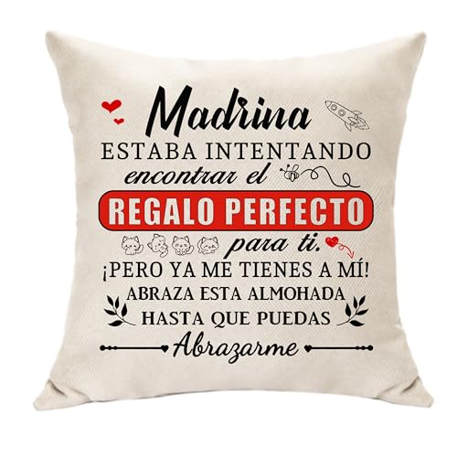 Hasodeo Capa de almofada 45 x 45 para madrinha - presente de aniversário, Natal, batismo e dia da mãe - decoração e ideias