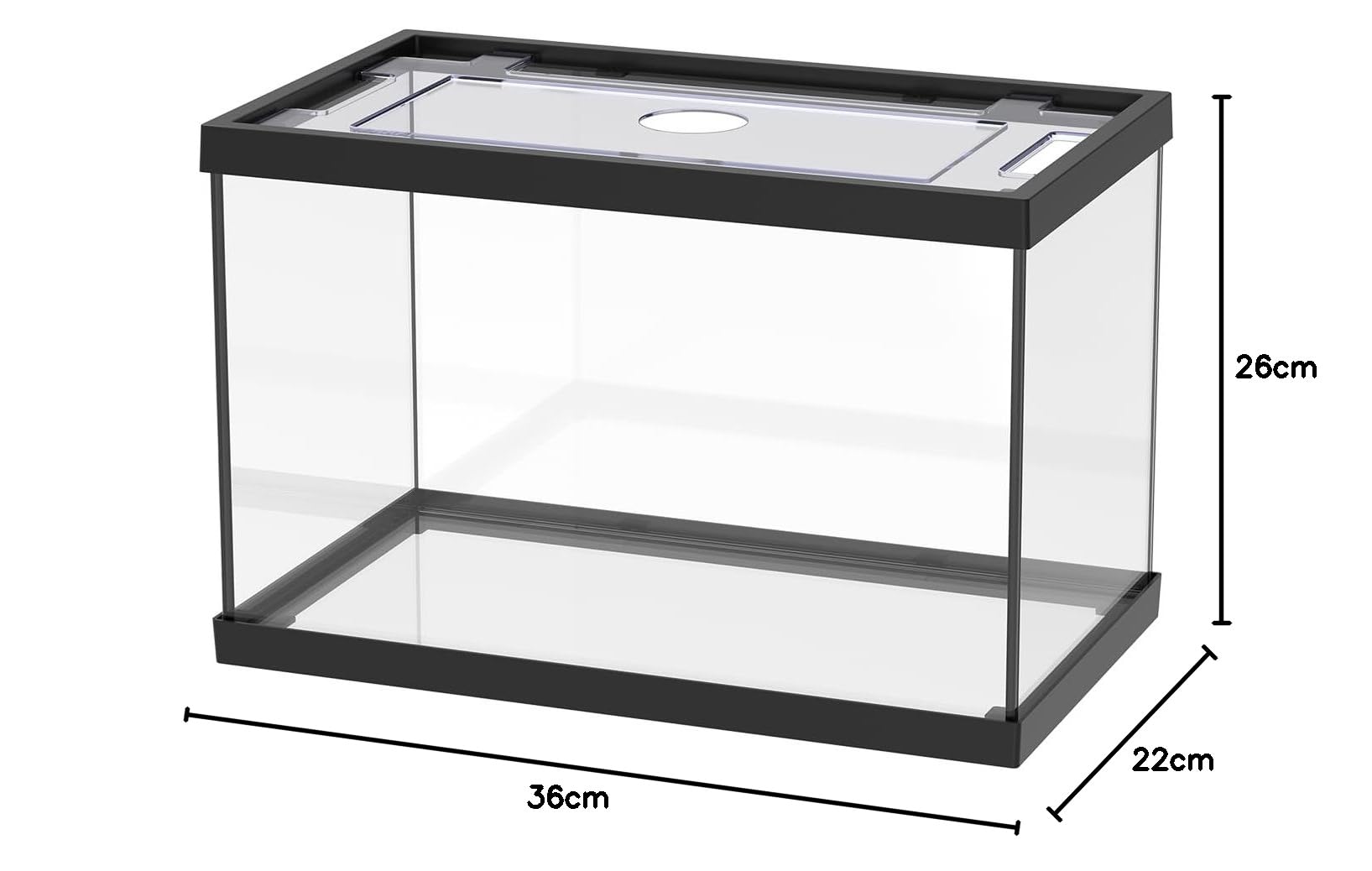Acquario in Vetro ONE Completo di Accessori Filtro Sabbia Arredo Colore Nero 20 Litri
