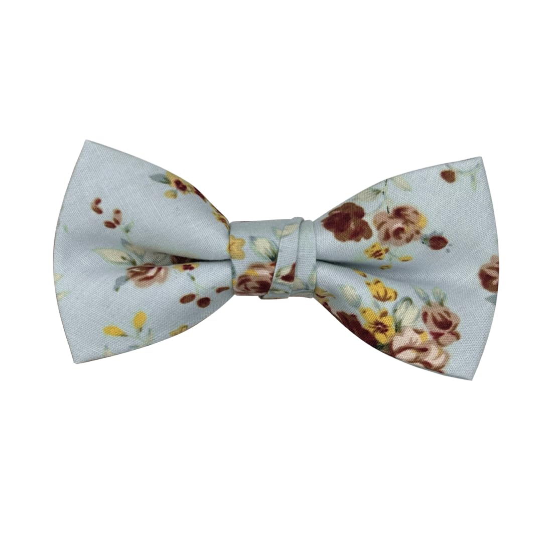 BEWDIO Cotton Bow Tie for Baby Boys, Floral Printed Adjustable Pre Tied Bowties for Mens Wedding Party