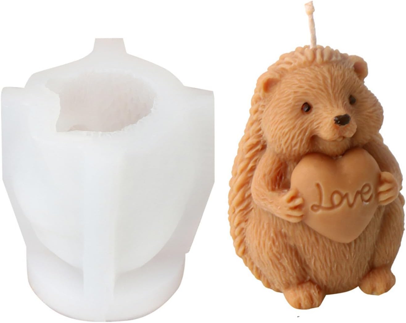 Hedgehog Candle Mould 3D Cute Hedgehog Silicone Mould Resin Mould 3D Hedgehog Candle Mould Animal Mould Silicone Candle Mould for Candles Plaster Clay Crafts ZHF10010
