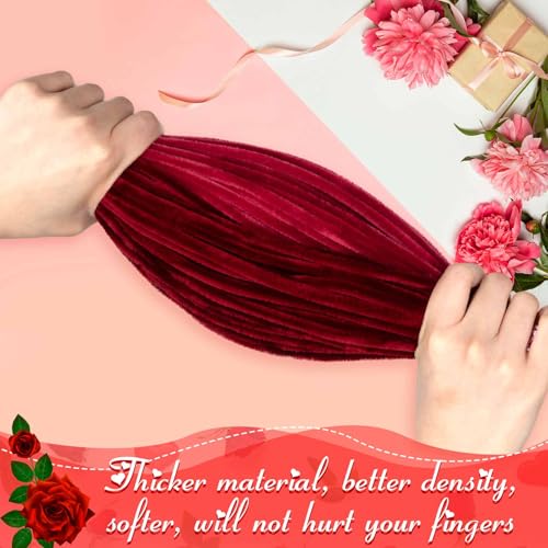 Image of Peryiter 500 Pcs Pipe Cleaners for DIY Flower Bouquets, Chenille Stems for Graduation Bouquet Crafts, Fuzzy Sticks for Handmade Flowers, DIY Gift, Art Projects(Red,12 Inch)