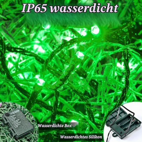 FFZZKJ Halloween Lichterkette Batterie Insgesamt 100LED 10M mit Timer 8 Modi Wasserdicht Lichterkette Außen Innen 50LED*2 5M*2 für… – Ansicht 4