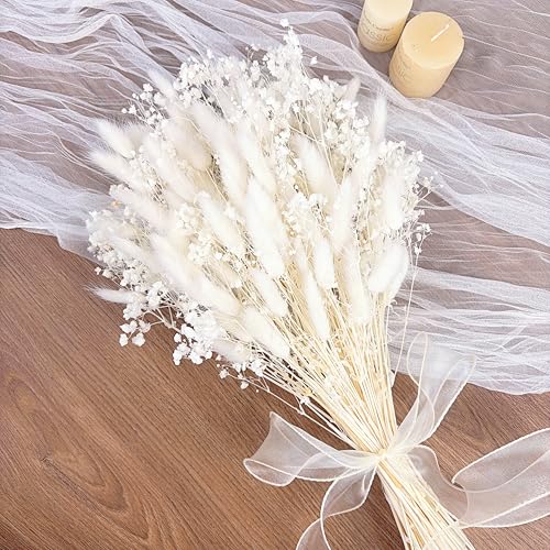 Ramo de Flores Secas Bunny Tails con Pampas y Neblina miniatura 1