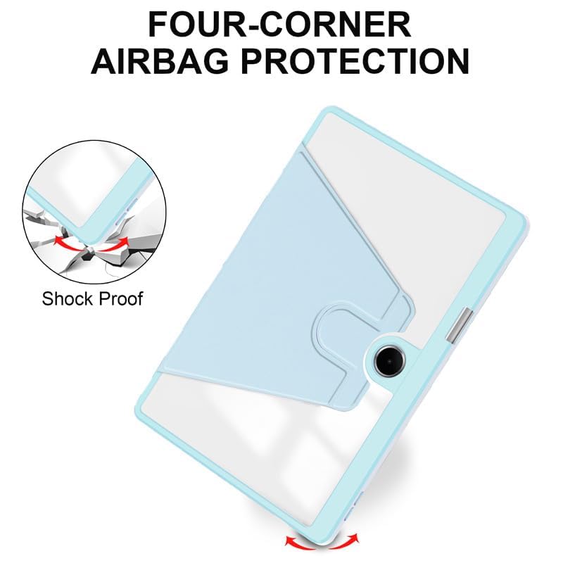 Image of ZORBES Tablet Cover for OnePlus Pad Lite 11 inch, Trifold Flip Clear Back Smart Cover with Stand, Slim PU Protective Tablet Case with Pencil Holder, Shockproof Transparent Back Shell