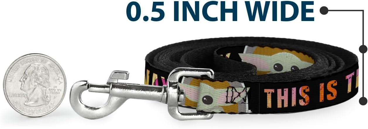 Star Wars Pet Leash, Dog Leash, Star Wars The Child Chibi Pod Pose This is The Way, 6 Feet Long 1.0 Inch Wide