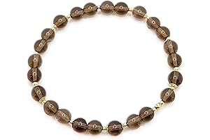 Natural Smoky Quartz Bracelet with 14K Gold-Filled Quartz Caps