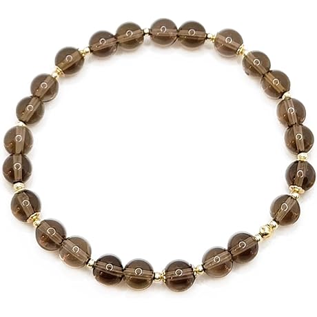 Natural Smoky Quartz Bracelet with 14K Gold-Filled Quartz Caps