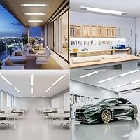 ANTENLICHT LED Feuchtraumleuchte 60CM mit 18W 1980Lumen Kaltlweiß 5000k, Einfache Montage Wannenleuchte Flach Deckenleuchte Wasserfest IP65 Werkstattlampe für Büro Keller Garage, Weiß – Ansicht 5