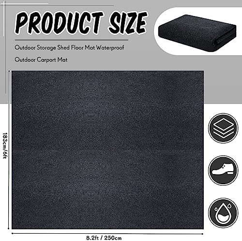 Haull Shed Floor Mat 6 x 8.2 ft, Outdoor Storage Sheds Flooring Mat with Waterproof PE Backing, Absorbent Felt Top, Non Slip Washable Protector Rug for Garden, Garage, Carport, Shed Not Included - 1
