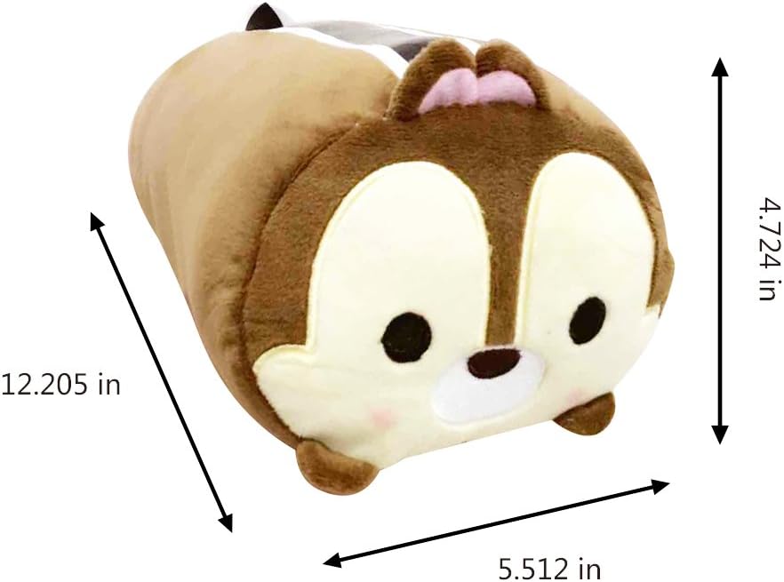 Finex 2 Pcs Set Chip and Dale Plush Travel Pillow Stackable Long Cushion for Long Flight car Ride Cruise