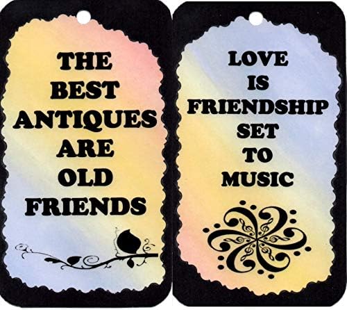 Set of 2 Friendship 3 1/2" x 6" Kitchen Decor Signs/Plaques/Magnets Sayings 2075 Best Antiques Old Friends 5104 Love is Friendship Set to Music Thank You Love Birthday Valentines Day House Warming image 4