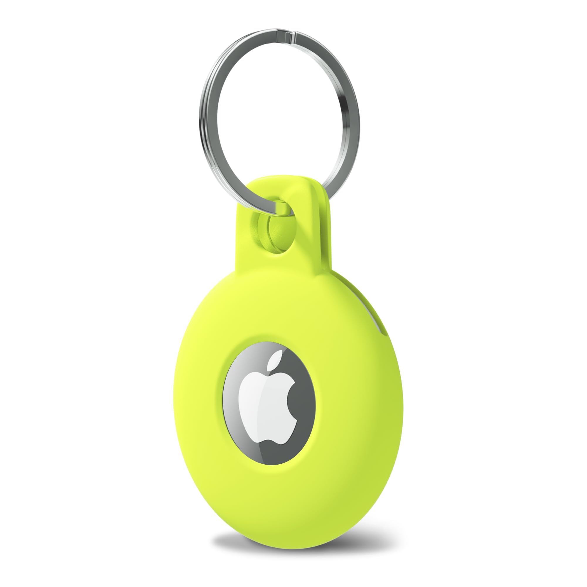 Svanove for Airtag Keychain Airtag Holder Key Ring, Siliocne Airtag Case Air Tag Cover, Cute Airtag Accessories for Kid, Luggage, Cat Dog Collar, Car, Compatible with Apple Airtag 2021, Neon Green